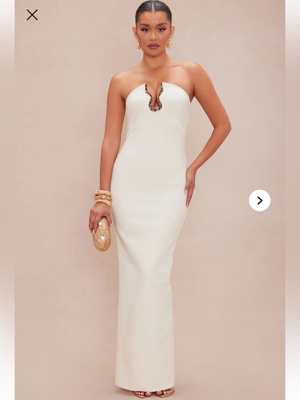 “FASHION NOVA” Mykonos Strapless Bandage Maxi Dress